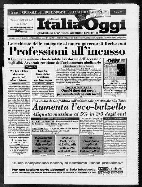 Italia oggi : quotidiano di economia finanza e politica